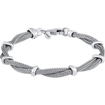 Silvego Strieborný pletený náramok Talia so striebornými sponkami STF2336B