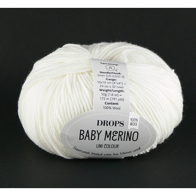 Příze DROPS Baby merino uni color 01 - bílá