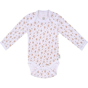 Bio Baby Бебешко боди с дълъг ръкав Bio Baby - Органичен памук, 68 cm, 4-6 месеца, екрю-бяло (97220131) - ozone