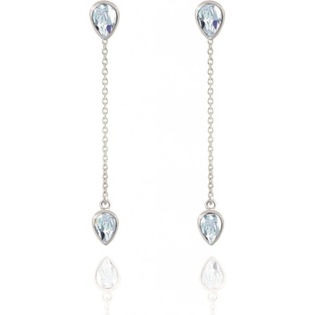 Beneto Exclusive pôvabné dlhé strieborné náušnice s topazmi TOPAGUP2719