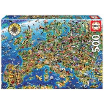 Educa Šílená mapa Evropy 500 dielov