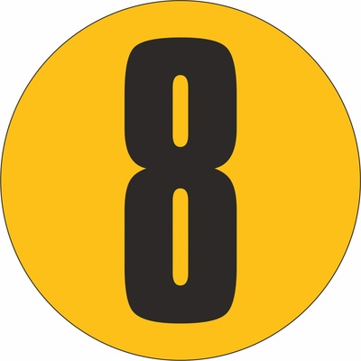 Podlahové číslo - 8 podlahové samolepky průměr 200 mm – Sleviste.cz