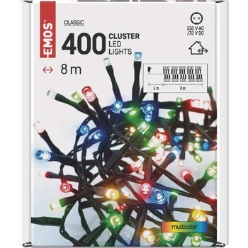 EMOS Lighting D4BM02 LED vianočná reťaz ježko 8 m vonkajšia aj vnútorná multicolor časovač