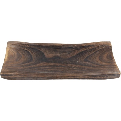 Harasim velkoobchod s. r. o. Dřevěný podnos tác obdélník tmavě hnědý 34 × 15 × 5 cm