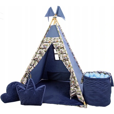 Golden Kids stan teepee s väčším príslušenstvom vigwam autíčka