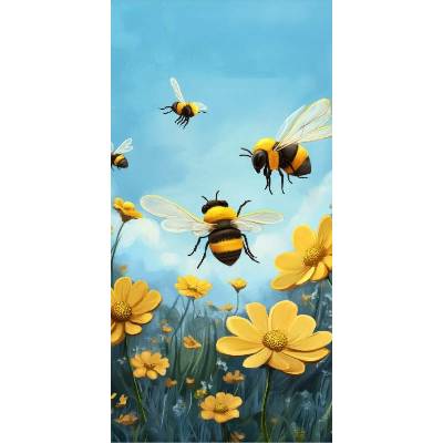 Takoy Panel na ušití rychleschnoucí osušky 80x160 včely