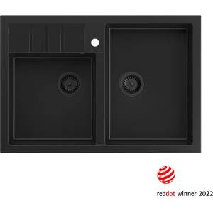 Quadron Вградена мивка Quadron Unique Bill 120 от композитен материал, черна, 90x62 см (HCQB9062U7_BLM) Мивка за вграждане