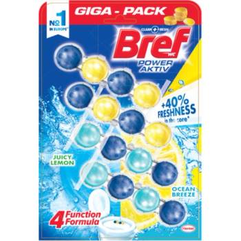 Bref Power Aktiv Giga Pack tuhý WC blok Ocean + Lemon 4 x 50 g