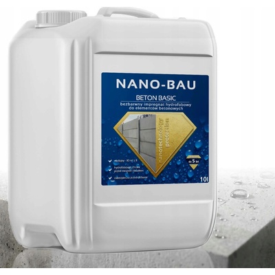 Hydrofóbna impregnácia na betón NANO-BAU BETON BASIC 10L - ochrana na 5 rokov