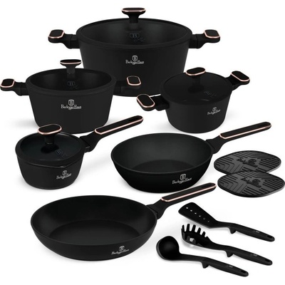 BERLINGERHAUS Sada nádobí s titanovým povrchem 15 ks Black Rose Collection BH-8363
