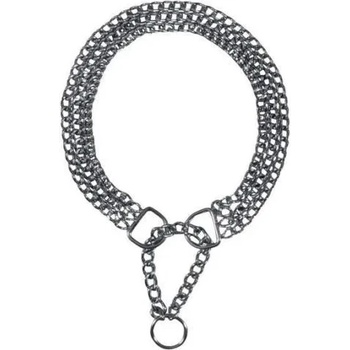 TRIXIE Semi - Choke Chain Chromed Triple Row - Троен метален нашийник , колие за кучета 50см / 2.5 см