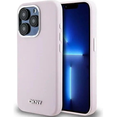 DKNY Кейс DKNY Liquid Silicone Small Metal Logo MagSafe за iPhone 15 Pro, розов (3666339265878)