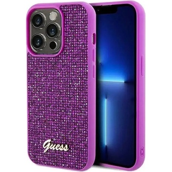 GUESS Кейс Guess Disco Metal Script за iPhone 14 Pro, лилав (GUE003173-0)