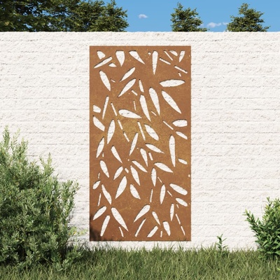 vidaXL Градинска декорация 105x55 см кортенова стомана дизайн с листа (824483)