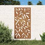 vidaXL Градинска декорация 105x55 см кортенова стомана дизайн с листа (824483)