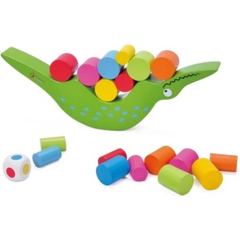 Classic World Дървена играчка за баланс Крокодилче