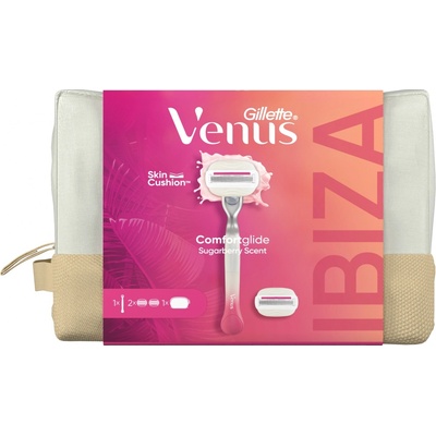 GILLETTE VENUS Comfortglide Festival dámska darčeková taška: holiaci strojček + 2 hlavice + toaletná taška