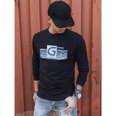 DStreet Black men's sweatshirt with print BX5369 čierna
