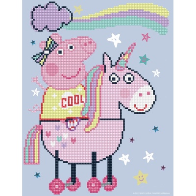 Diamond Dotz Диамантен гоблен Diamond Dotz - Peppa Pig and Magical Unicorn, 27 x 35 cm (DD5086)