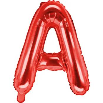PartyDeco Балон от фолио Mini - Буква А 35см червен