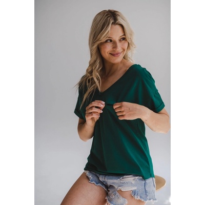 Tričko na dojčenie M-Shirt V-neck Bottle Green