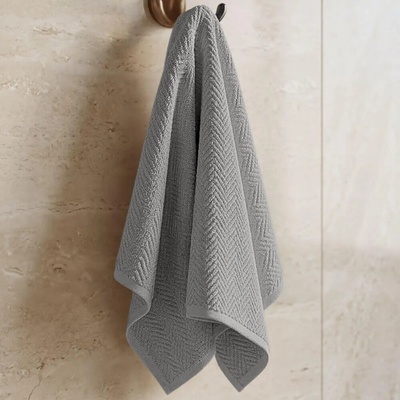 Knitva ručník rybí kost 50 x 100 cm šedý