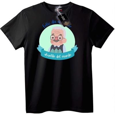 NOONEBRAND Тениска Щастлив Дядо в Света - 4XL, Black