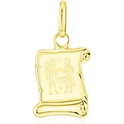 Gemmax Zlatý přívěsek na pergamenu s gravírováním znamení BLÍŽENCI GUPYN 43041