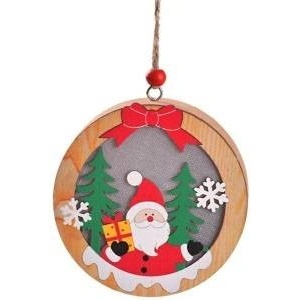 Gama Ewa Kraszek Christmas Wooden Santa Lamp - Round