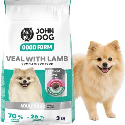 John Dog Good Form malých plemien teľacie mäso jahňacie mäso 3kg