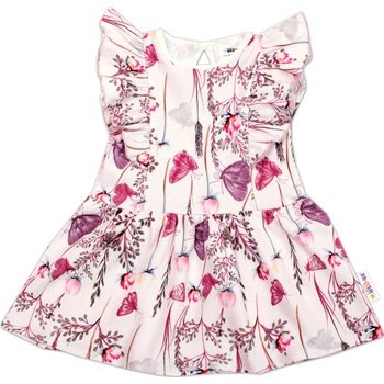 Baby Nellys Letné šaty s krátkym rukávom Motýliky ružové