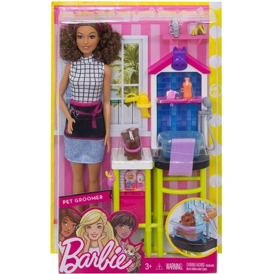 Barbie povolania herný set s bábikou Pracovníčky v psím salóne