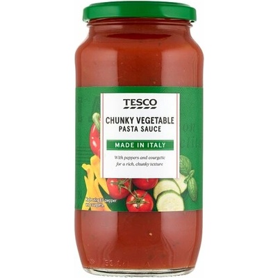 Tesco Hotová paradajková omáčka s paprikami a cuketou 500 g