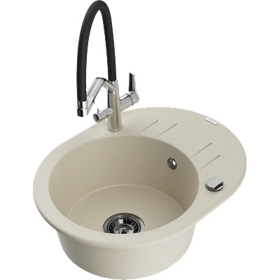 Mexen Kevin гранитна кухненска мивка с 1 камера и кухненски смесител Duo, (6517-69-671701-07-B)