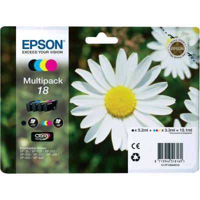 Epson T18064010 Мултипак с 4 цветни мастилни касети (T18064010)