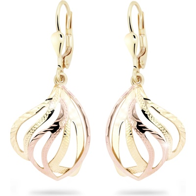 Cutie Jewellery - gold Zlaté ručně porývané náušnice M424