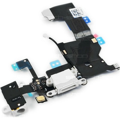 OEM iPhone 5 nabíjecí konektor lightning s flex kabelem - bílý