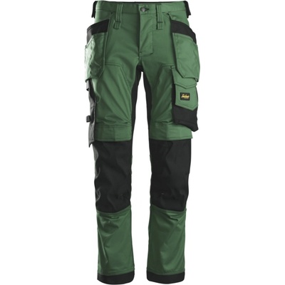 Snickers Workwear kalhoty AllroundWork Stretch tmavě zelené