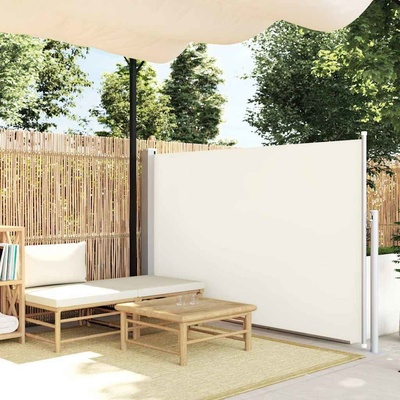 vidaXL Zatahovací boční markýza/zástěna na terasu 140 x 500 cm krémová