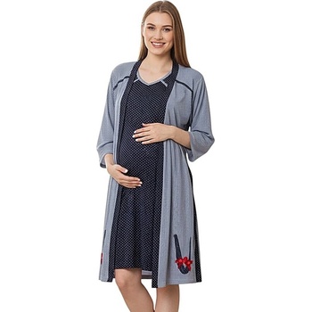 Тъмносин комплект за бременни и кърмачки