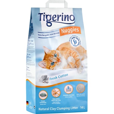 Tigerino 2 х 14 л Tigerino Nuggies постелка за котки - с аромат на цъфнал памук