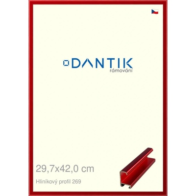 DANTIK rám na obraz 29,7 x 42 Červená Trumalin broušená