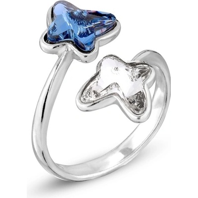 Spark prsten se Swarovski Elements motýlci Denim Blue 8038