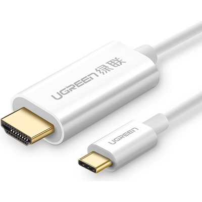 UGREEN Кабел с поддръжка на 4K за свързване от USB-C към HDMI - Ugreen MM121 4K 30Hz USB-C to HDMI Cable (бял) (150 см) (MM121 (30841))