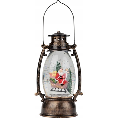 MagicHome Lampáš Retro LED so santom s trblietkami čierny 3xAA plast 13x11x24 35 cm