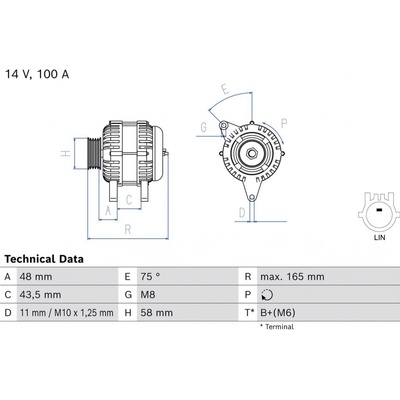 generátor BOSCH 0 986 085 130