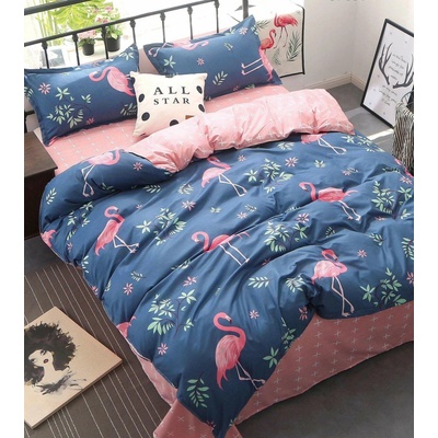 Textilomanie bavlna obliečky FLAMIRA modro-ružové 70x90 140x200