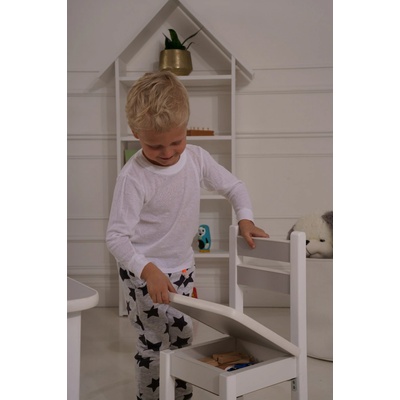 Vingo světle šedá židlička otevírací s přihrádkou