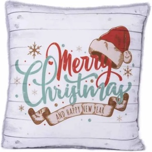 Амек Тойс Коледна възглавничка Амек Тойс - Merry Christmas, бяла (090716-1)