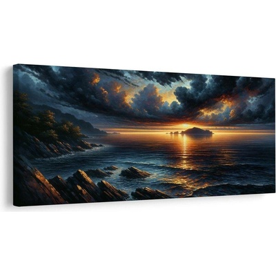 Obraz bouřkové mraky nad oceánem - 80x40